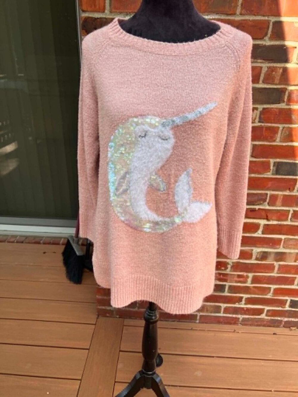 Lauren Conrad Narwhal Sweater with Sparkles Size L